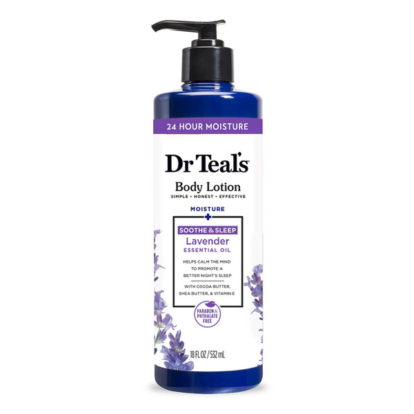 Dr Teals Body Lotion Moisture and Soothing with Lavender Oil, 18 Oz