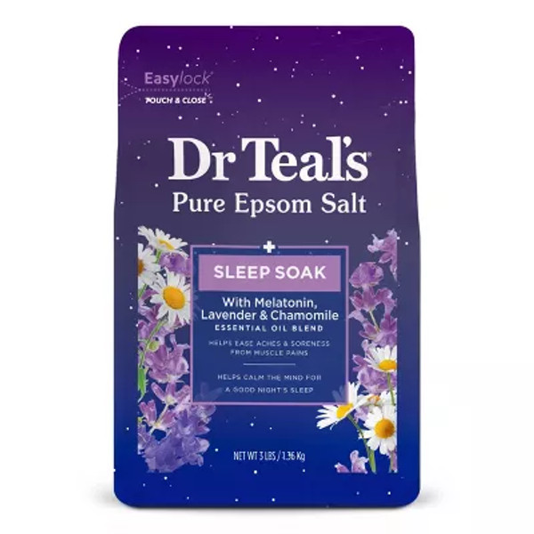 Dr Teal's Melatonin Sleep Pure Epsom Bath Salt 3LB