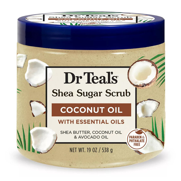 Dr Teals Shea Sugar Scrub with Coconut Oil, 19 Oz