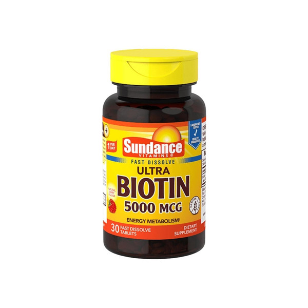 Sundance Vitamins  Biotin 5000 Mcg Tablets,  30 Ea
