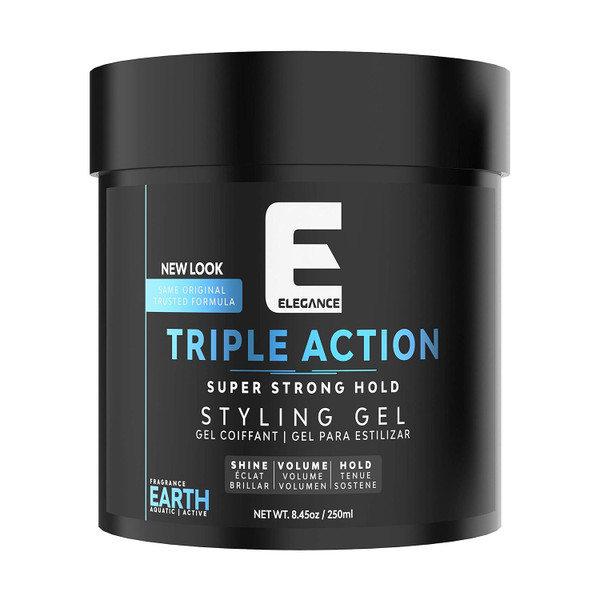 ELEGANCE GEL Triple Action Hair Gel, Blue, 8.8 oz