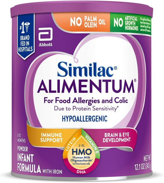 Similac Alimentum with 2’-FL HMO Hypoallergenic Infant Formula,  Baby Formula Powder, 12.1-oz