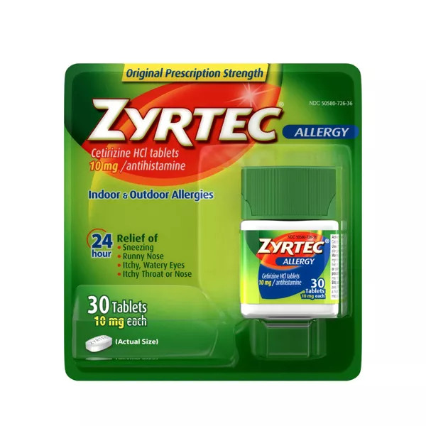 Zyrtec 24 Hour Allergy Relief Tablets - Cetirizine HCl 10 mg