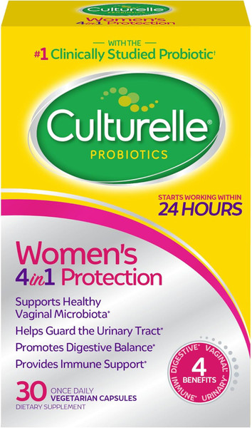 Culturelle 4-in-1 Probiotics for Women, Daily Probiotic & Prebiotic Supplement 30 count