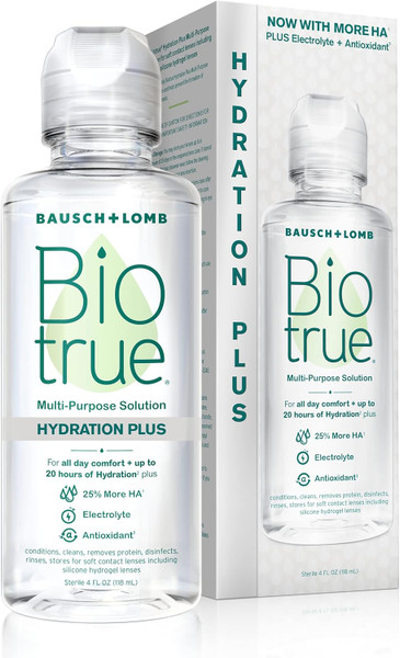 Biotrue Hydration Plus Contact Lens Solution, 4 fl oz