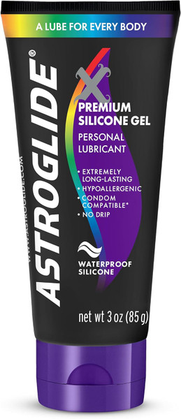 Astroglide X Gel, Premium Silicone Gel Personal Lubricant, Waterproof Lube, 3 oz