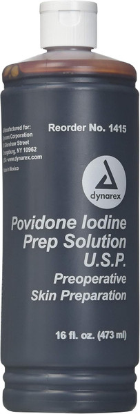 Dynarex Povidone-Iodine Prep Solution 16 oz