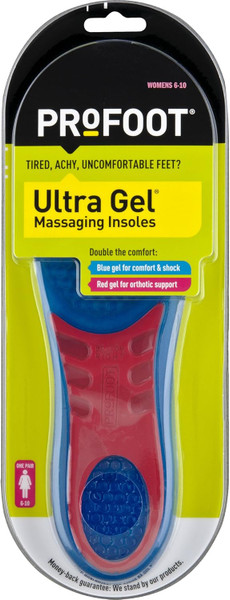 ProFoot Ultra Gel Massaging Insoles, Women's 6-10, 1 Pair