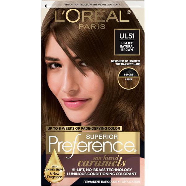 L'Oreal Paris Superior Preference Hair Color, UL51 Hi-Lift Natural Brown