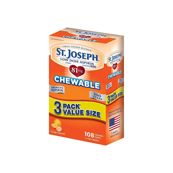 St. Joseph Low Dose Chewable Aspirin Multi Pack, 108 Ea