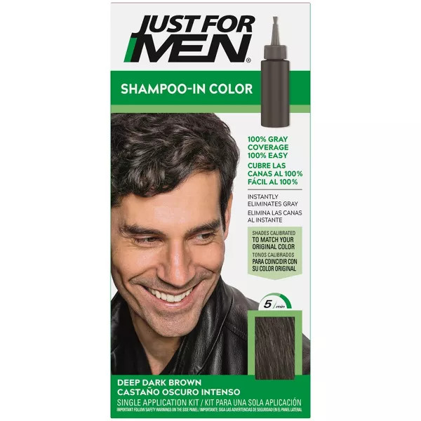 Just For Men Shampoo-In Color Gray Deep Dark Brown H-46