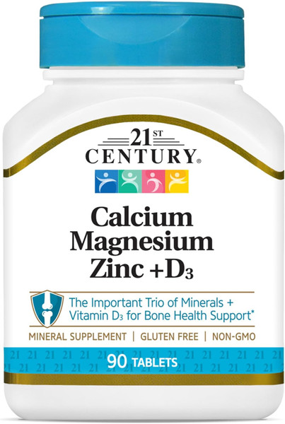 21St Century Calcium Magnesium Zinc + D3 90 Tabs
