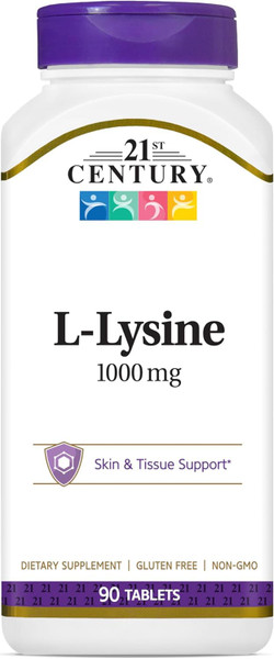 21St Century Healthcare L-Lysine 1000 Mg, 90 Count