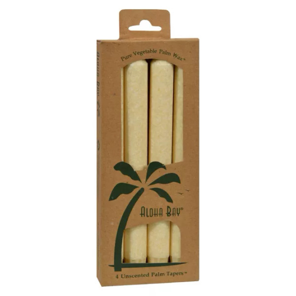 Aloha Bay Cream Palm Taper Candles - 4 Ct