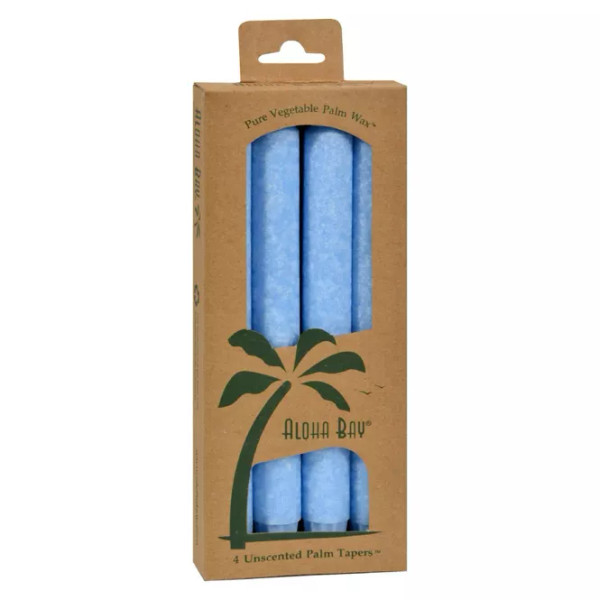 Aloha Bay Light Blue Palm Taper Candles - 4 Ct
