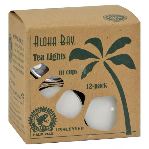 Aloha Bay White Tea Light Candles - 12 Ct