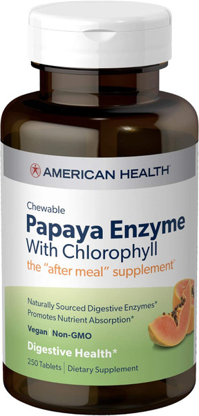 American Health Papaya Enzyme With Chlorophyll - 250 Ct