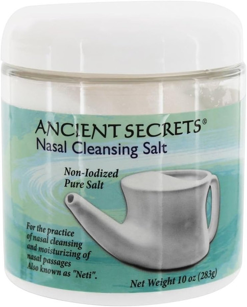 Ancient Secrets Nasal Cleansing Pot Non-Iodized Pure Salt-10 Oz