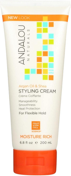 Andalou Naturals Argan Oil & Shea,Styling Cream Moisture Rich, 6.8 Oz