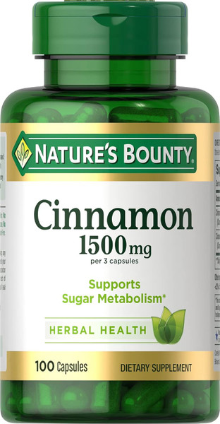 Nature'S Bounty Cinnamon Capsules, Herbal Supplement, 100 Ct