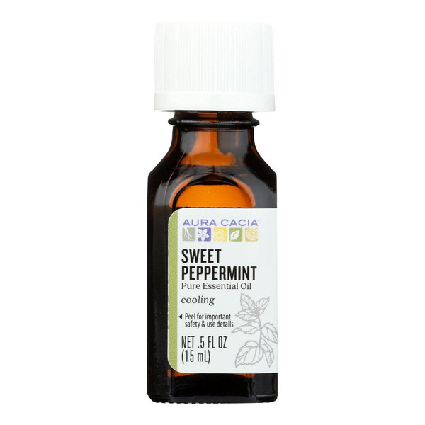Aura Cacia Pure Sweet Peppermint Essential Oil 0.5 Fl Oz
