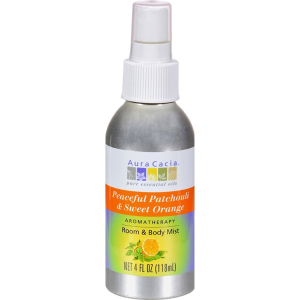 Aura Cacia Patchouli & Sweet Orange Aromatherapy Mist Peaceful 4 Fl Oz
