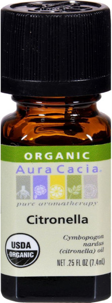 Aura Cacia Organic Citronella Essential Oil .25Fl Oz