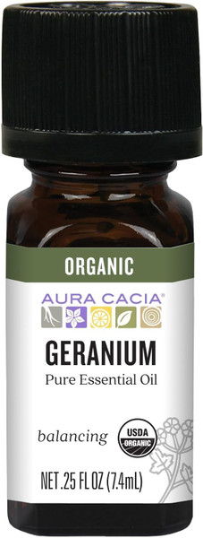 Aura Cacia Organic Geranium Essential Oil .25Fl Oz
