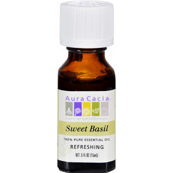 Aura Cacia Essential Oil, Sweet Basil .5Fl Oz