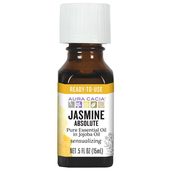 Aura Cacia Jasmine Absolute Jojoba, Oil Essential 0.5 Fl Oz