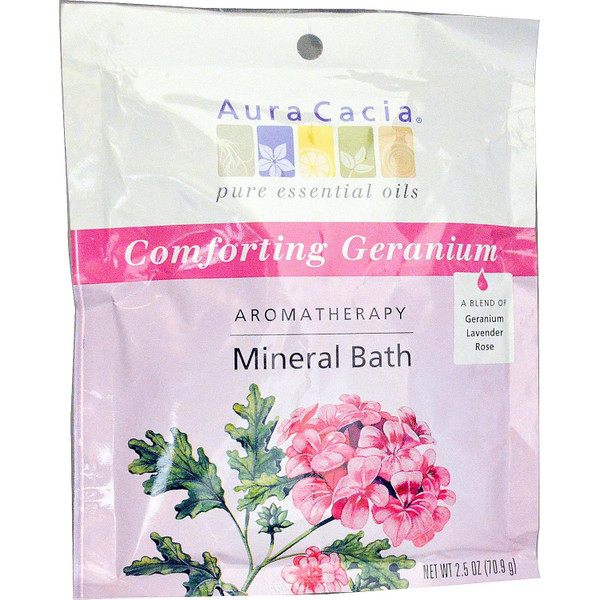 Aura Cacia Geranium Aromatherapy Mineral Bath 2.5 Oz.