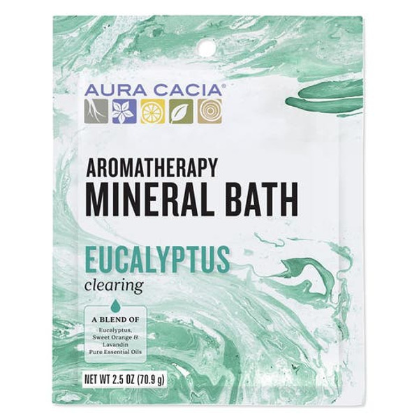 Aura Cacia Clearing Eucalyptus Mineral Bath Salt, 2.5Oz