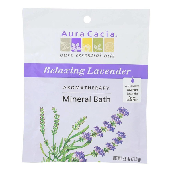 Aura Cacia Lavender Aromatherapy Mineral Bath 2.5 Oz