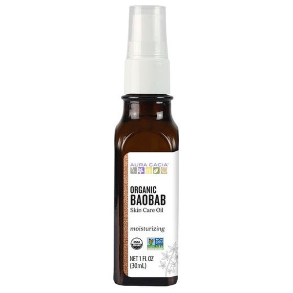 Aura Cacia Organic Baobab Skin Care Oil 1 Fl Oz