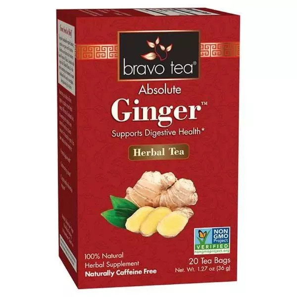 Bravo Tea Absolute Ginger Herbal Tea, 20 Ea