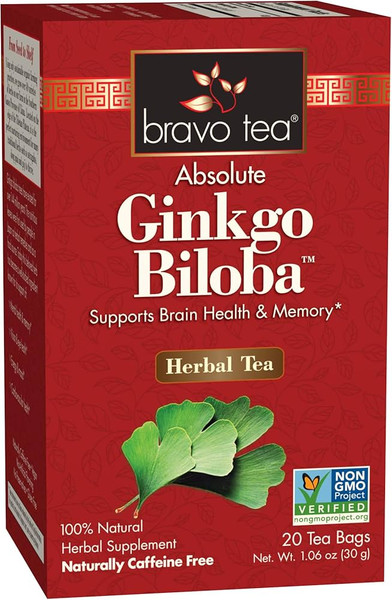 Bravo Tea Absolute Ginkgo Biloba Herbal Tea 20 Bags
