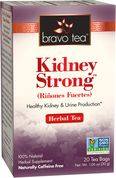 Bravo Tea Kidney Strong Herbal Tea Caffeine Free, 20 Bags
