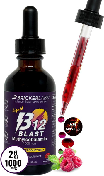 Bricker Labs B-12 Blast Methylcobalamin Vitamins, 2 Fl Oz