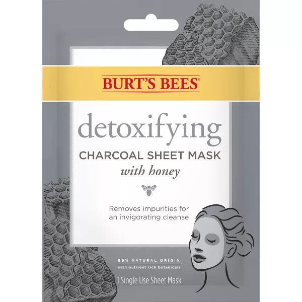 Burts Bees Detoxifying Charcoal Sheet Face Mask, 0.33 Oz