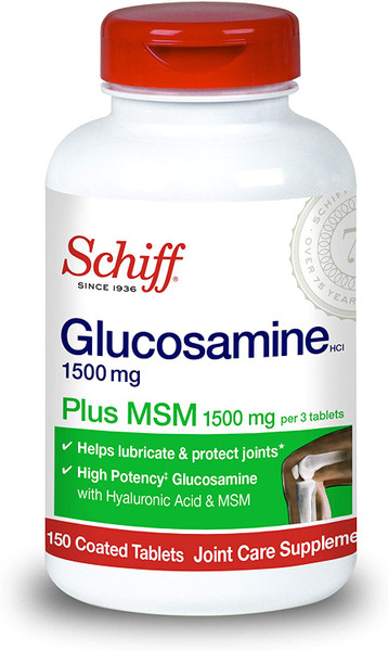 Schiff Glucosamine 1500Mg Plus Msm And Hyaluronic Acid, Joint Supplement 150 Ct