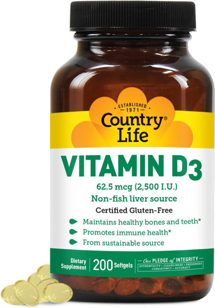 Country Life Vitamin D3 2500 Iu - 200 Ct