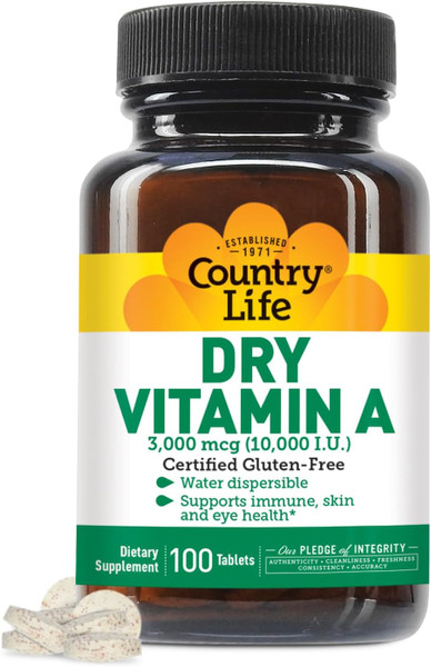 Country Life Dry Vitamin A 10,000 Iu- 100 Ct