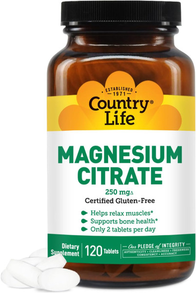Country Life Magnesium Citrate 250 Mg - 120 Ct