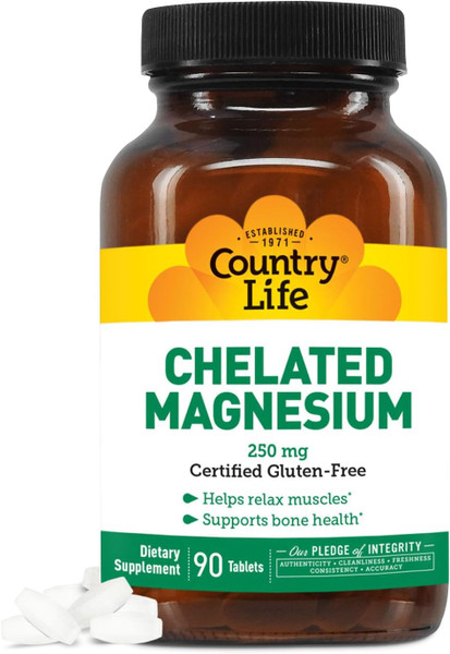 Country Life Chelated Magnesium 250 Mg - 90 Ct