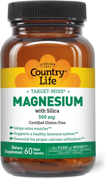 Country Life Target-Mins Magnesium With Silica 300Mg, 60 Ct