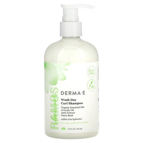 Derma E Ramos Clean Curls, Wash Day Curl Shampoo,12 Fl Oz