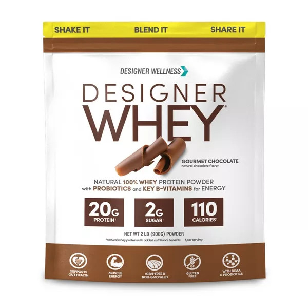 Designer Whey 100% Premium Protein Powder, Chocolate - 2 Lb