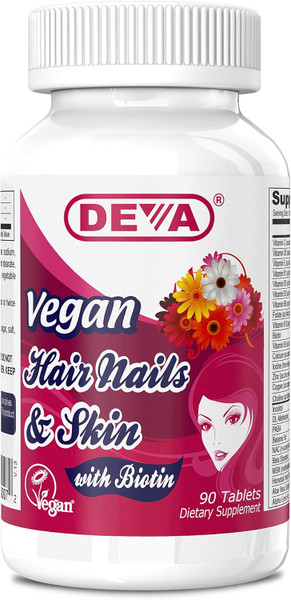 Deva Hair Nails & Skin Supplement With Biotin - 90 Tablets