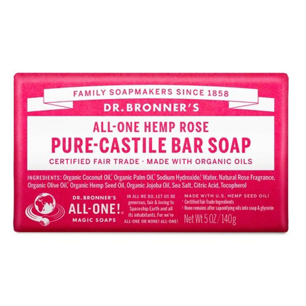 Dr. Bronner'S Hemp Rose Bar Soap - 5Oz