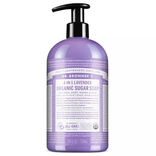 Dr. Bronner'S 4-In-1 Lavender Pump Soap Sugar - 24 Fl Oz